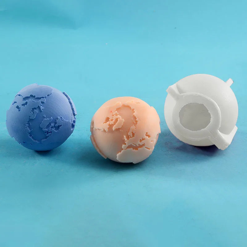 3D Earth Candle Silicone Mold Concrete Earth Plaster Mold - Your Ritual Hub 