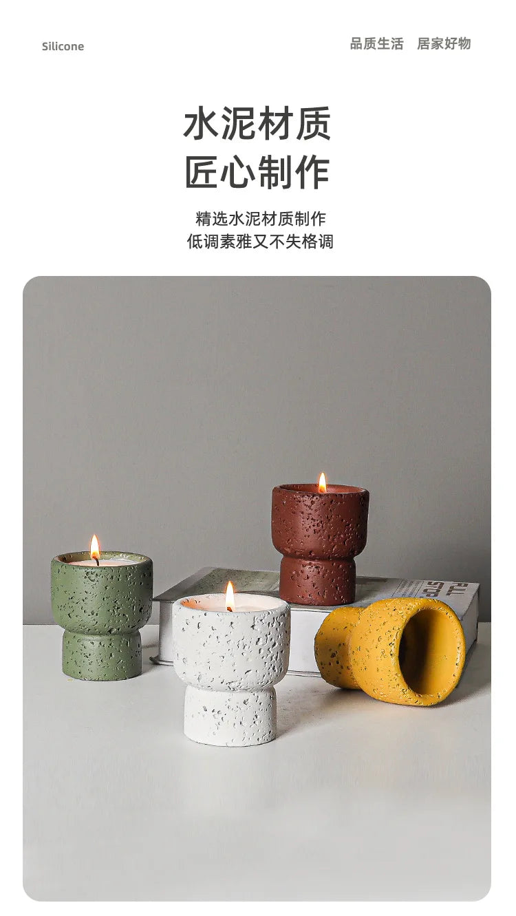 European style simple cement household scented candle empty cup - Your Ritual Hub 