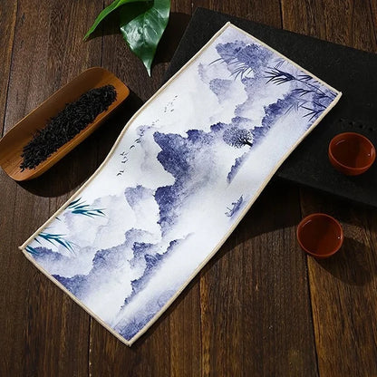 Premium Retro Painted Tea Cloth — 30×18cm