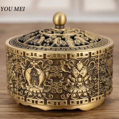Buddhist Bronze Carved Incense Burner