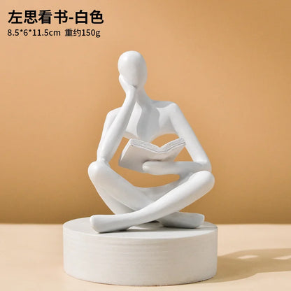 The Reader – Abstract Thinker Sculpture for Bookshelf, Desk & Altar Decor