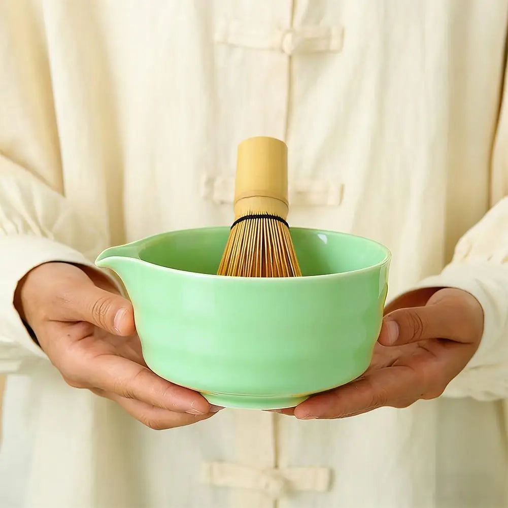 8-Piece Traditional Matcha Set — Bamboo Whisk & Ceramic Bowl