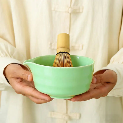 8-Piece Traditional Matcha Set — Bamboo Whisk & Ceramic Bowl