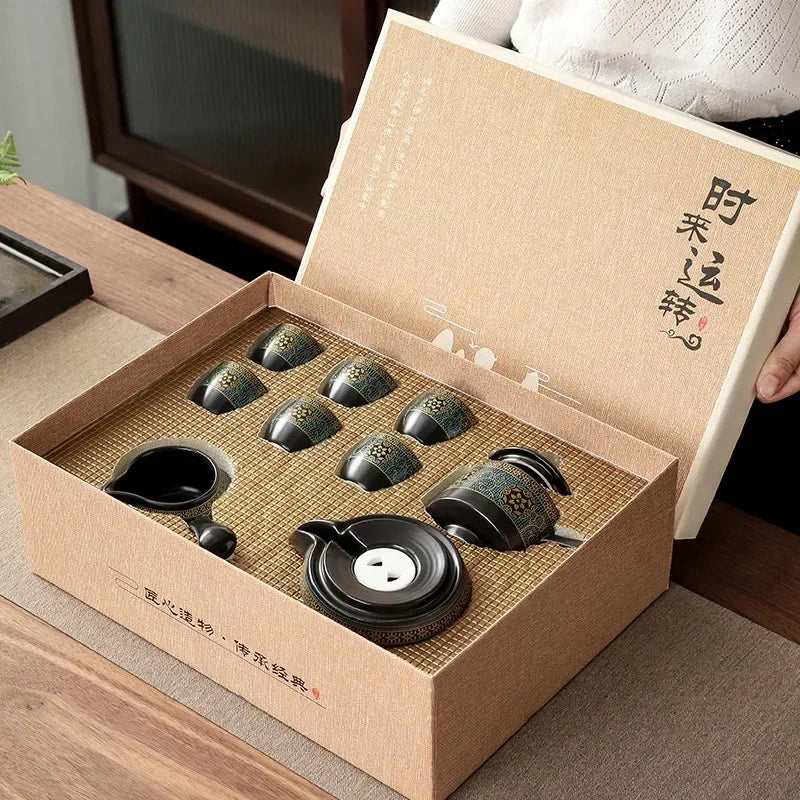 Tea Set Creative Living Room Semi-automatic Rotating Kungfu Tea Set
