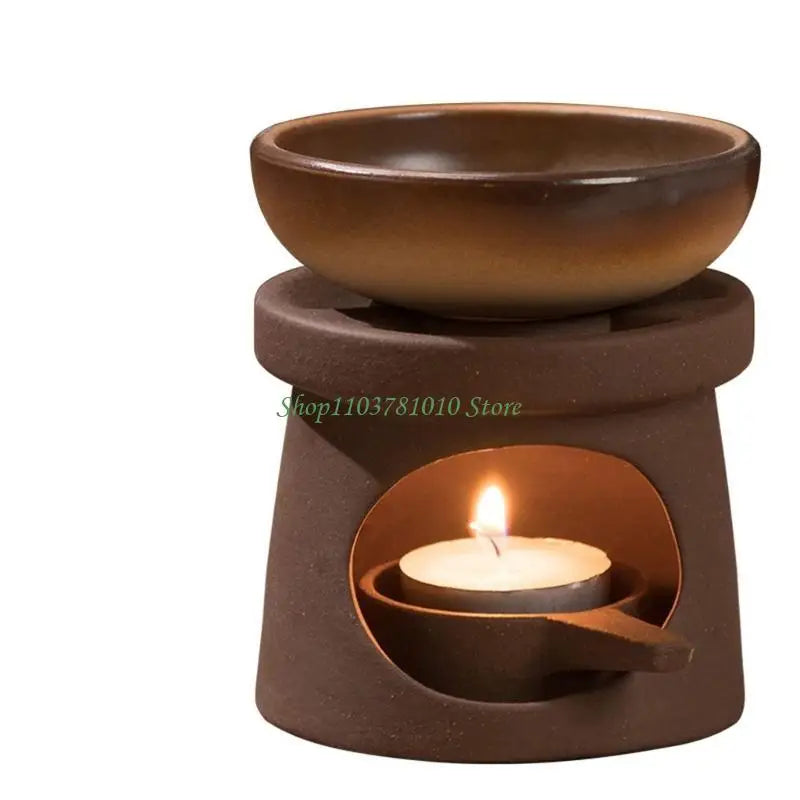 Ceramic Wax Melt Warmer & Oil Burner Set with Spoon