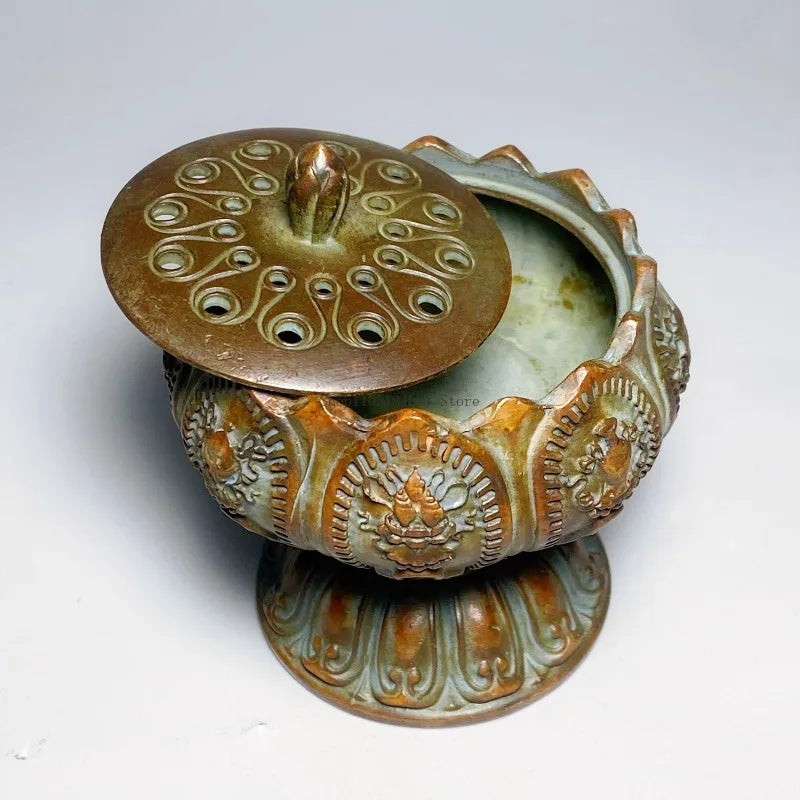 Antique Bronze Eight Auspicious Incense Burner - Your Ritual Hub 