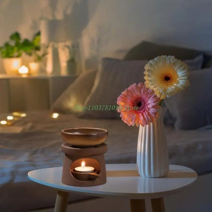 Ceramic Wax Melt Warmer & Oil Burner Set with Spoon