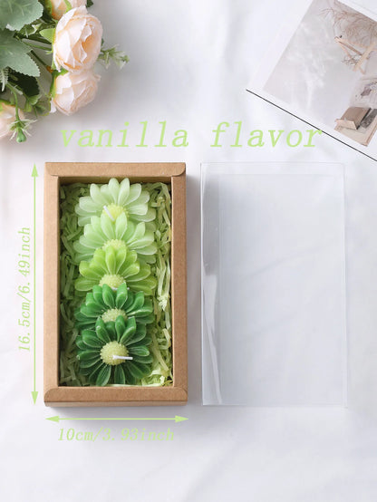Gradient Macaron Daisy Soy Wax Candle Set
