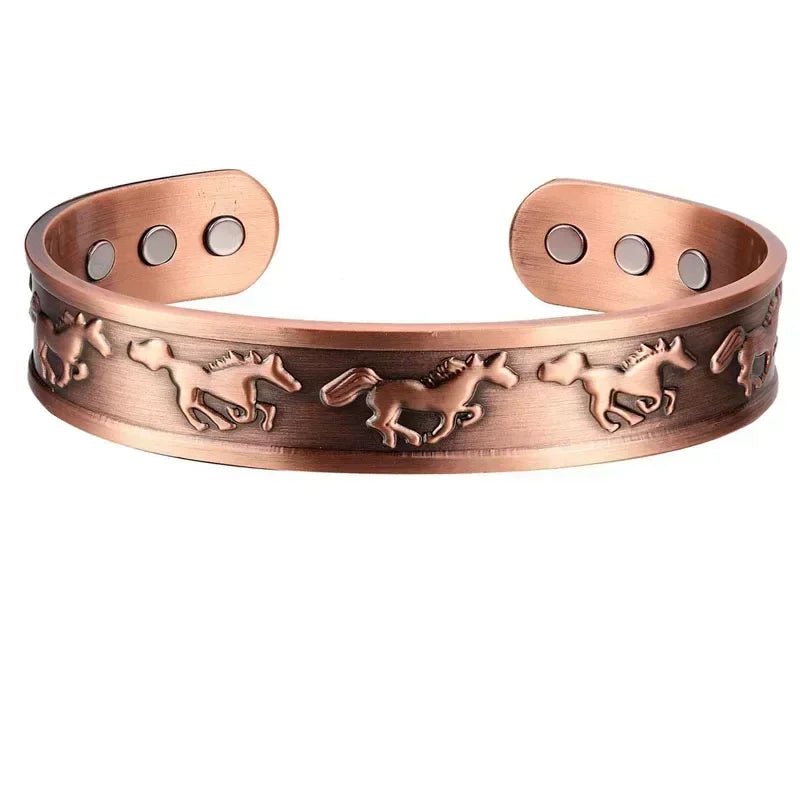 Pure Copper Magnetic Bracelet | Adjustable Therapy Bangle for Men & Women