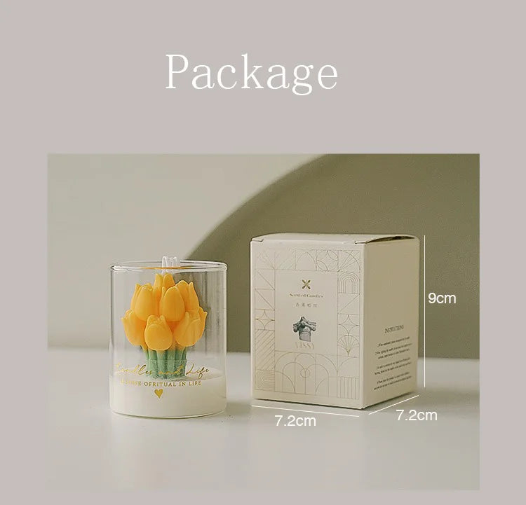 Handmade Tulip Bouquet Candle Scented Candle Aromatherapy Soy Wax Candle - Your Ritual Hub 