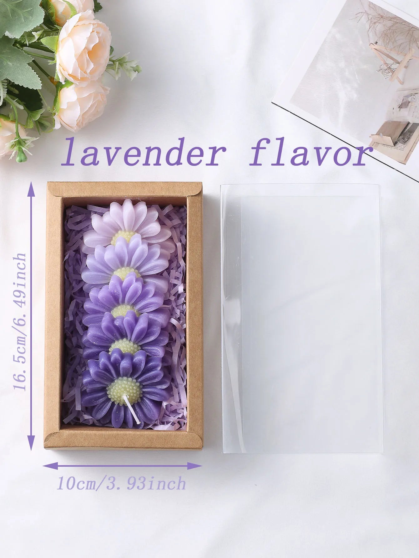 Gradient Macaron Daisy Soy Wax Candle Set
