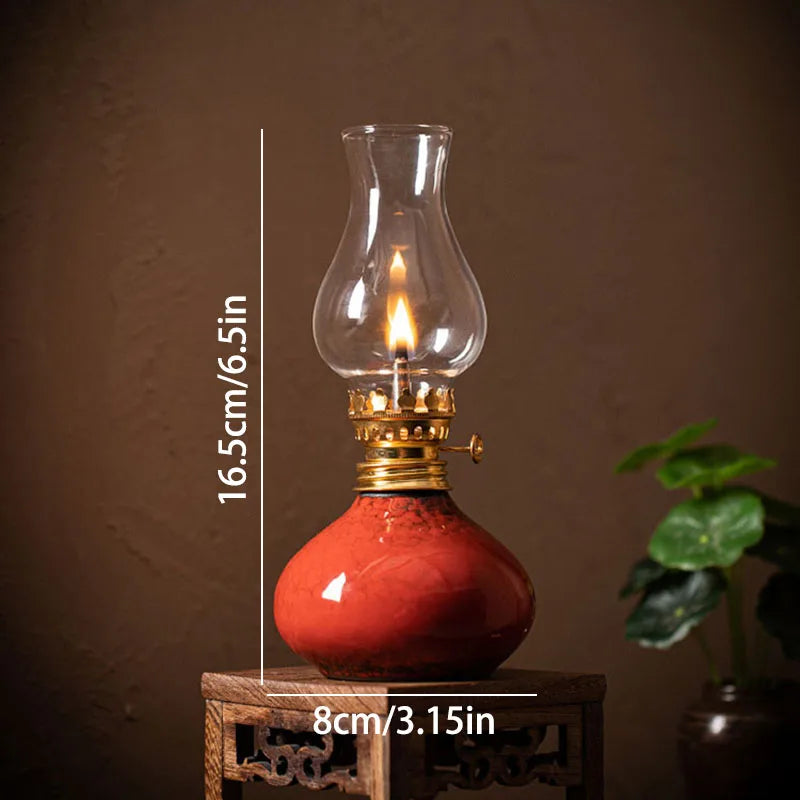 Traditional Ceramic Butter Oil Lamp - Aromatic Incense Burner and Ambient Night Light - Your Ritual Hub 