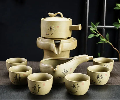 8 Pcs Set Semi Automatic Tea Sets Chinese  Ceramic