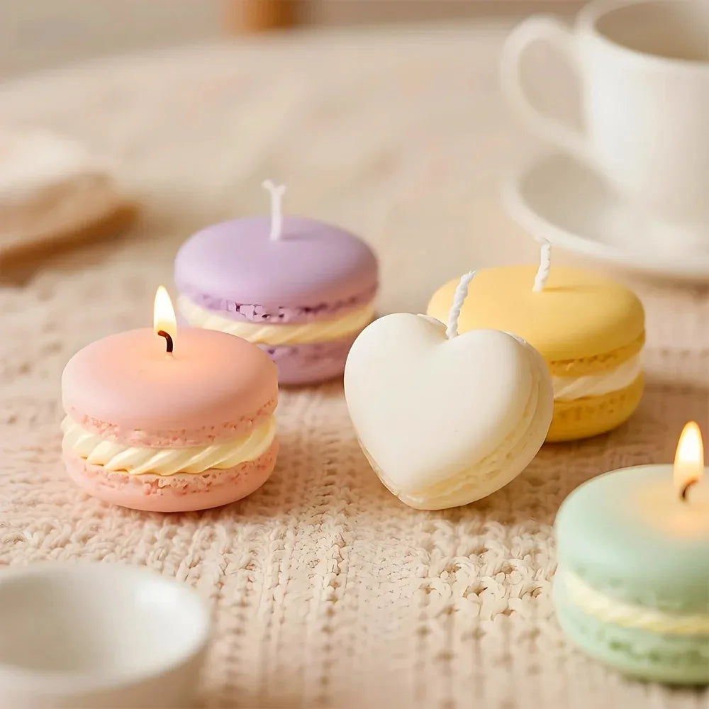Macaron-Shaped Scented Soy Wax Candles — 1/5pcs