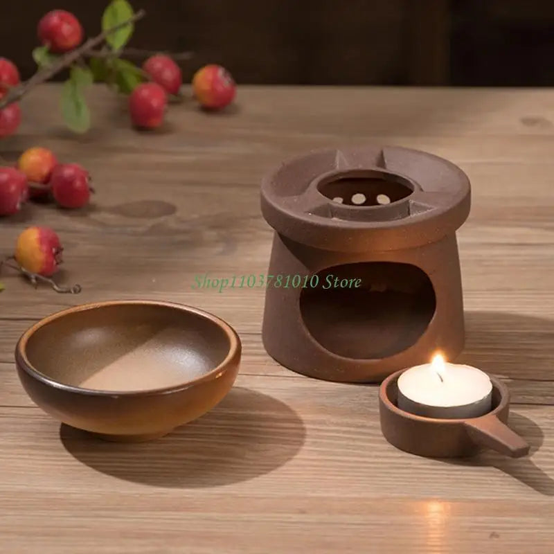 Ceramic Wax Melt Warmer & Oil Burner Set with Spoon