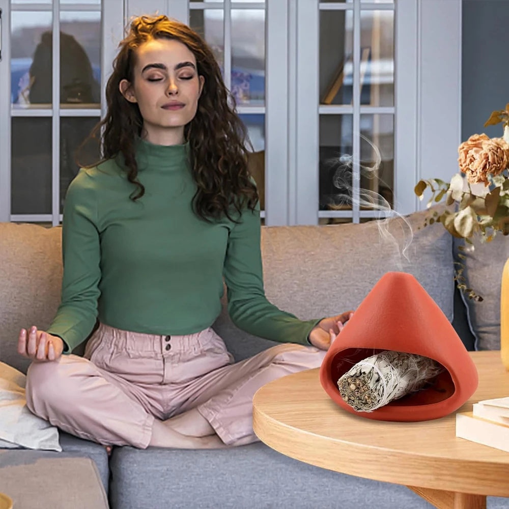 Handcrafted Ceramic Palo Santo & Sage Bowl Burner - Your Ritual Hub 
