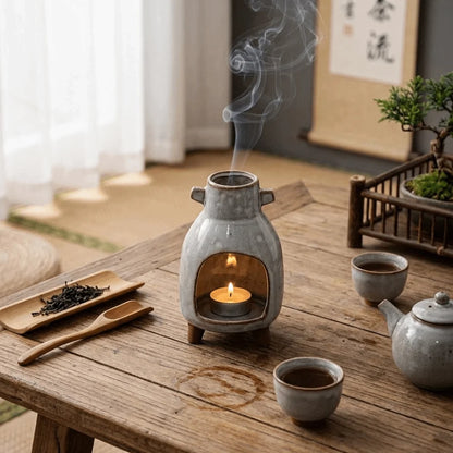 Retro Ceramic Sacred Wood & Sage Aromatherapy Burner