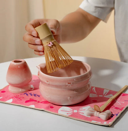 Japanese Matcha Tea Set 8pcs Ceramic Bowl Bamboo Whisk Spoon Electric Brush Complete Matcha Starter Kit for Tea Ceremony