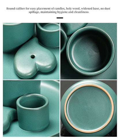 4-in-1 Ceramic Incense & Sage Burner Set