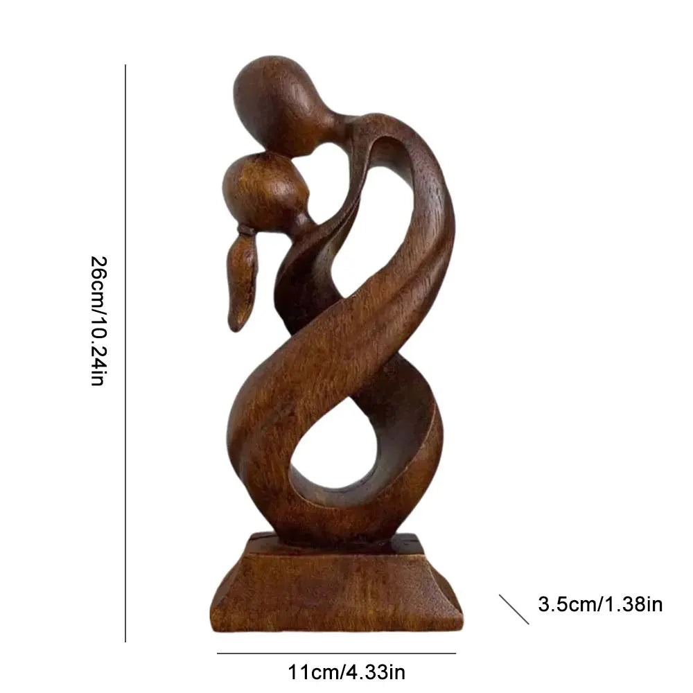 "Kiss Me" Romantische Liebesstatue, Umarmung, Harz, abstrakt, moderne Kunstskulptur, dekoratives Heim-Geschenk, 26x11 cm