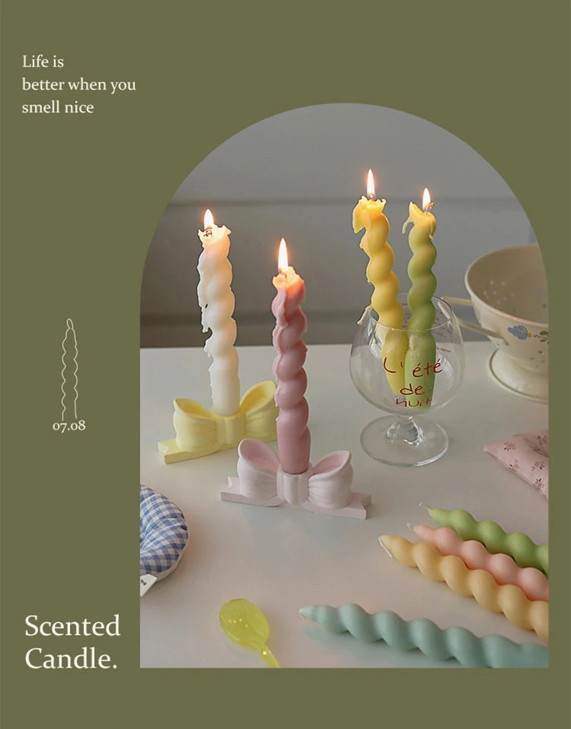 Spiral Long Stem Soy Wax Aromatherapy Candle