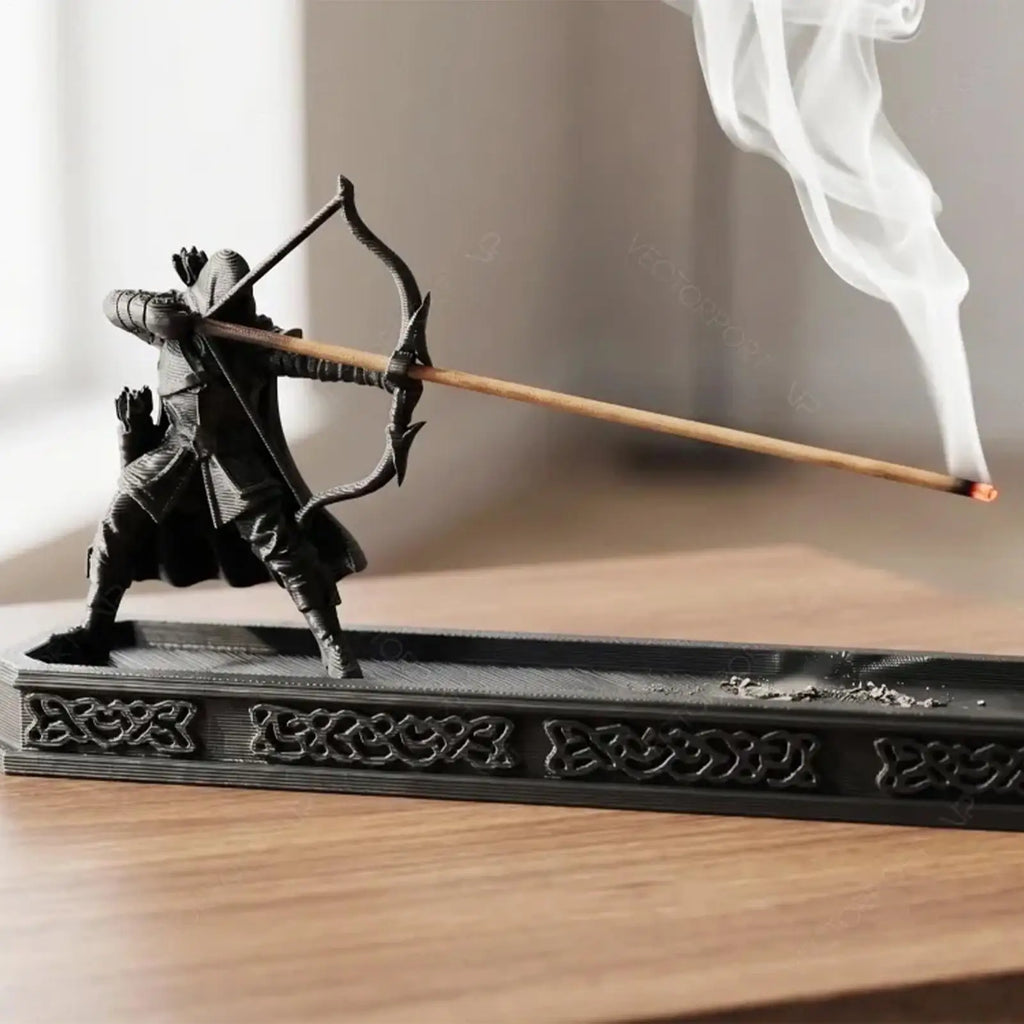 Fantasy Archer Incense Holder – 3D Printed Stick & Cone Burner | Spiritual Home Decor
