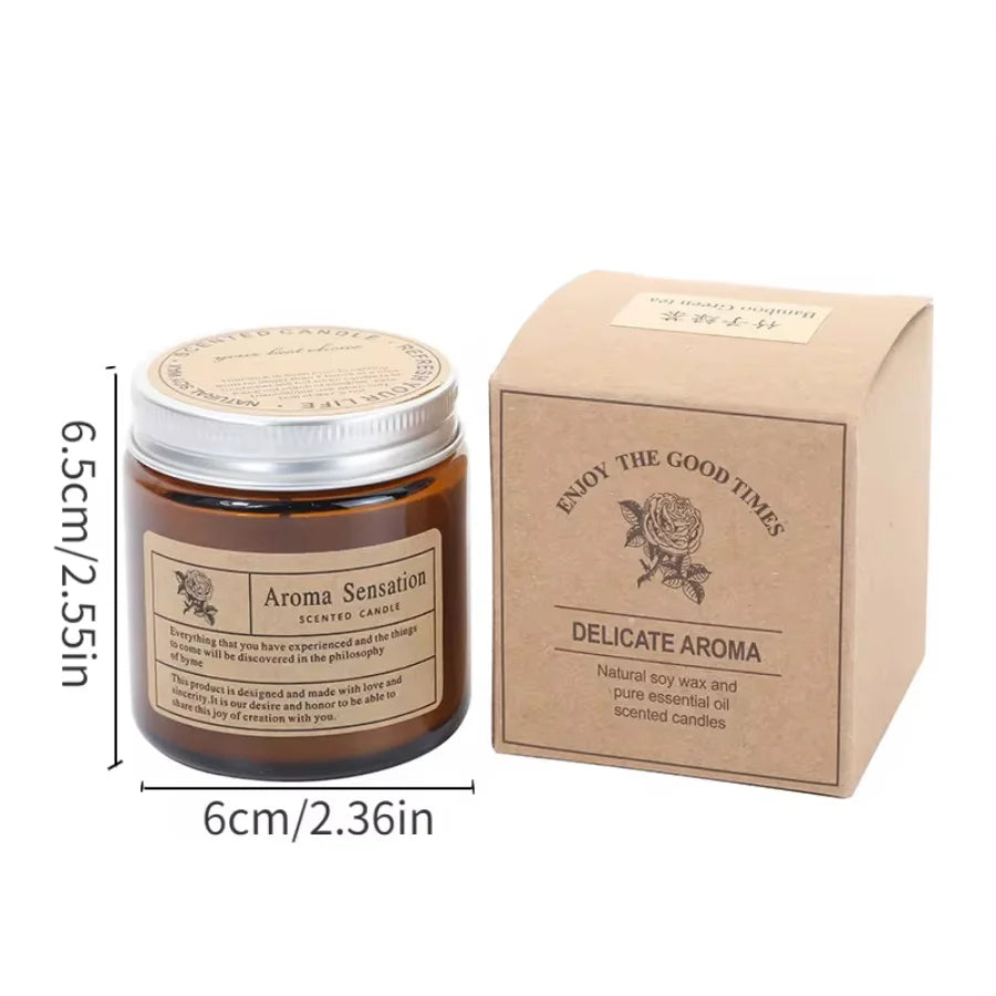 Handmade Aromatic Soy Wax Candle in Glass