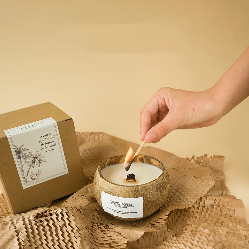 Coconut Shell Aromatherapy Candle Essential Oil Fragrance Premium Plant Wax - Your Ritual Hub 