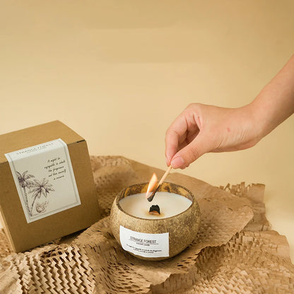 Coconut Shell Aromatherapy Candle Essential Oil Fragrance Premium Plant Wax