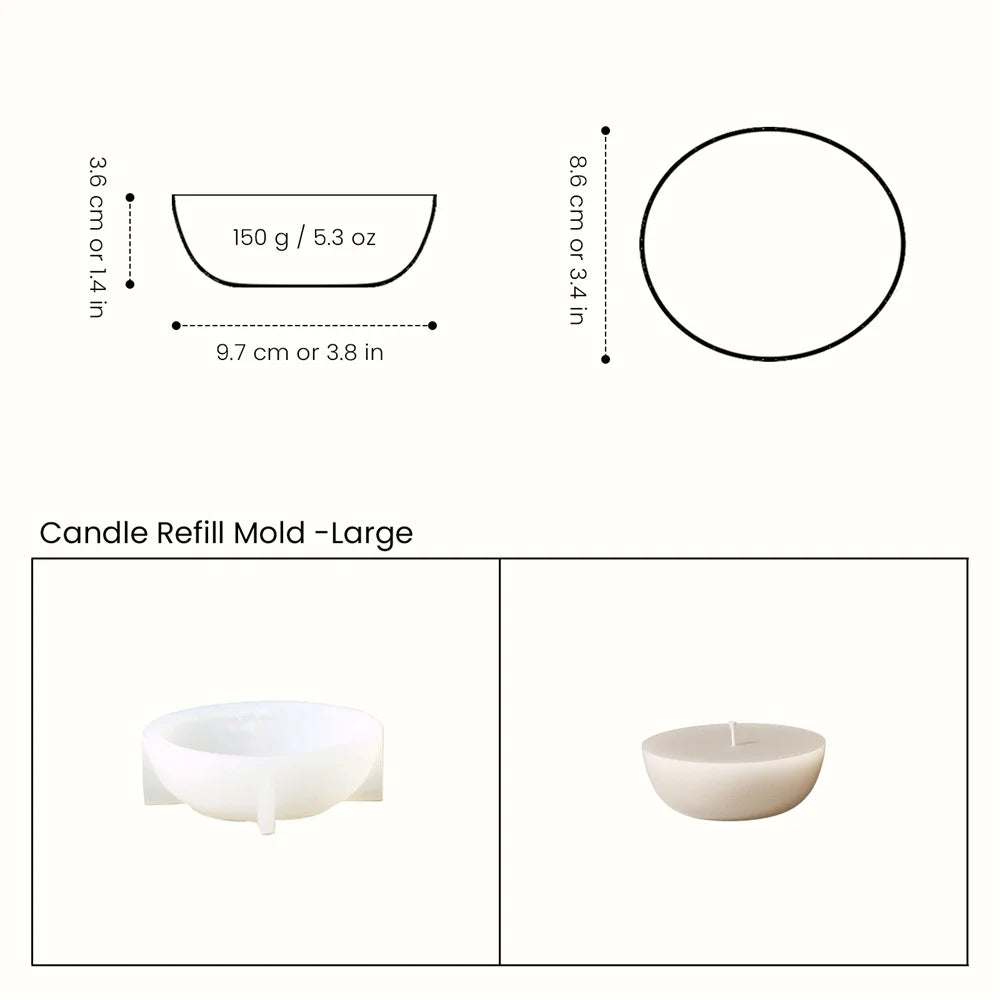 Walnut Shell Silicone Candle Mold – Reusable Candle Jar & Refill Mold