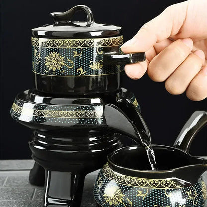 8 Pcs Set Semi Automatic Tea Sets Chinese  Ceramic