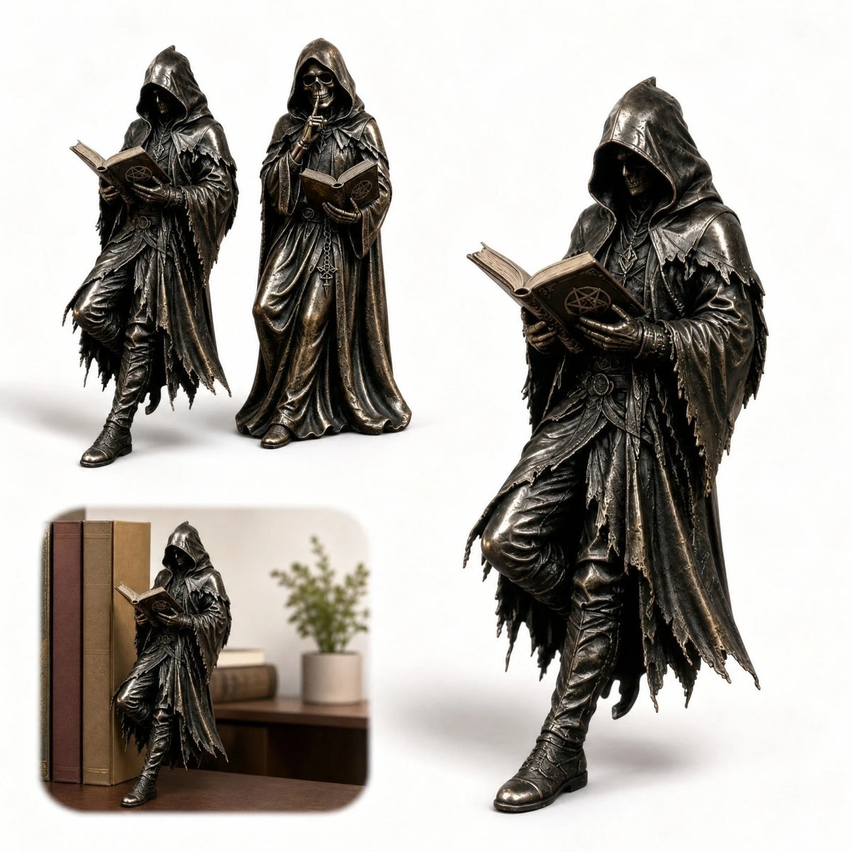 Gothic Grim Reaper Bookshelf Statue – 2 Designs