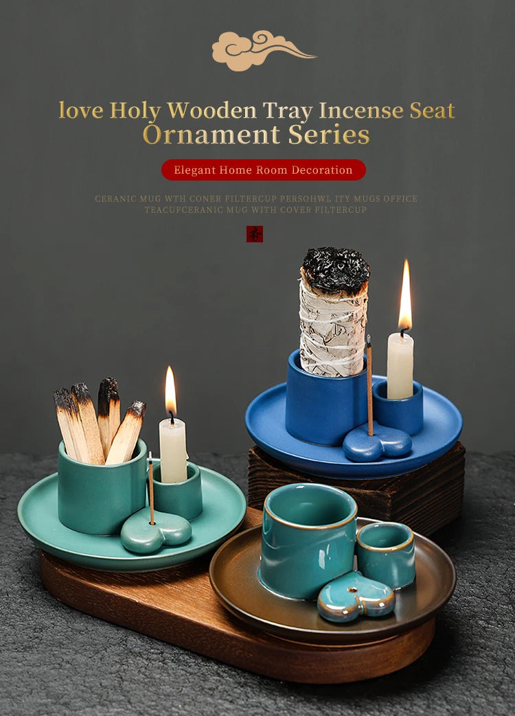 4-in-1 Ceramic Incense & Sage Burner Set - Your Ritual Hub 