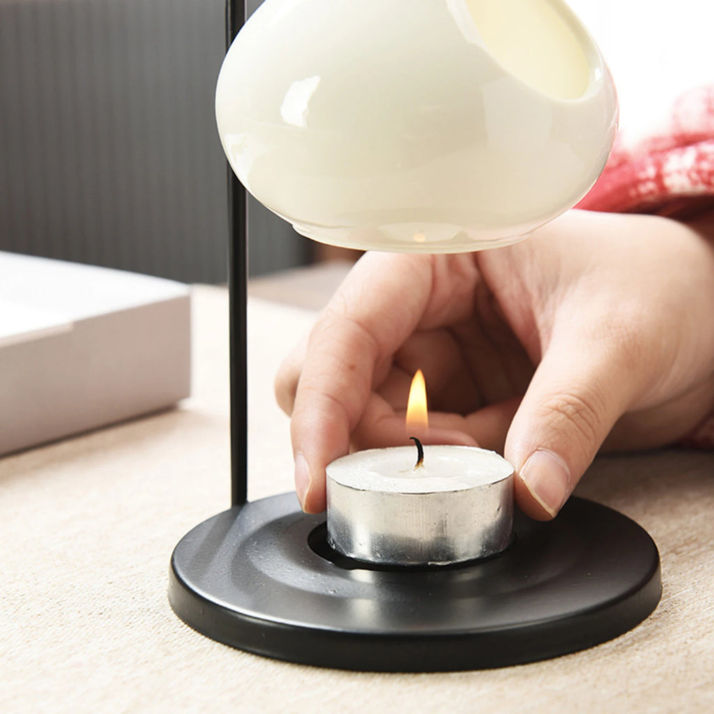 Ceramic Essential Oil Burner & Tealight Wax Warmer - Your Ritual Hub 